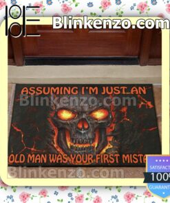 Lava Skull Assuming I'm Just An Old Man Was Your First Mistake Outdoor Indoor Doormat c