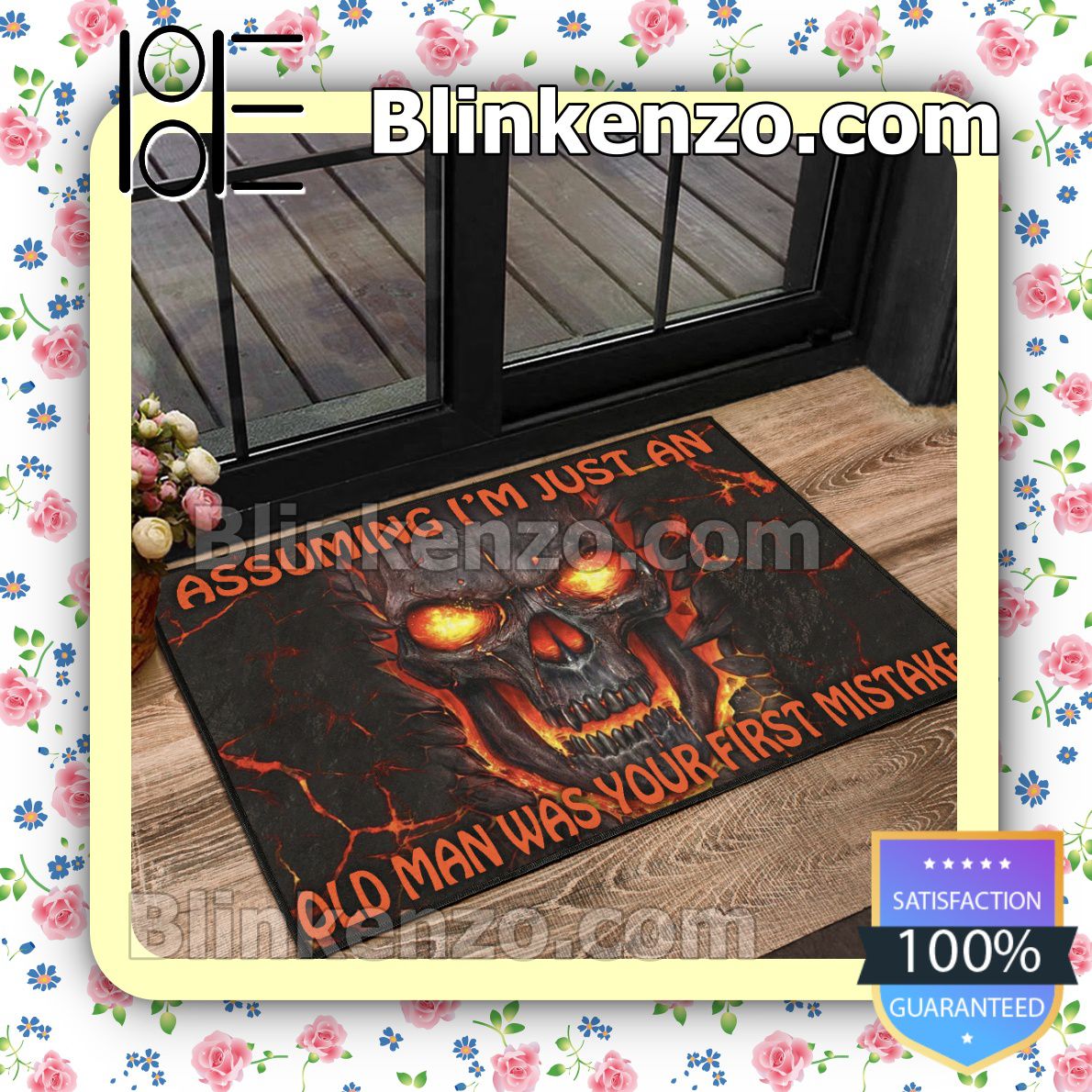 Lava Skull Assuming I'm Just An Old Man Was Your First Mistake Outdoor Indoor Doormat