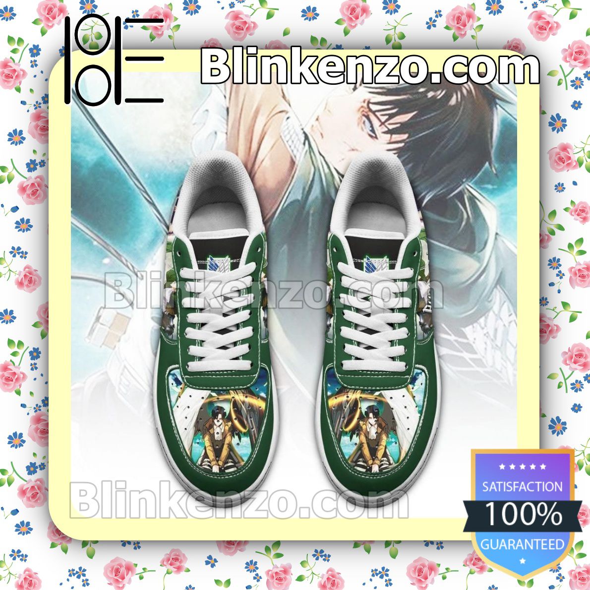 US Shop Levi Ackerman Attack On Titan AOT Anime Nike Air Force Sneakers