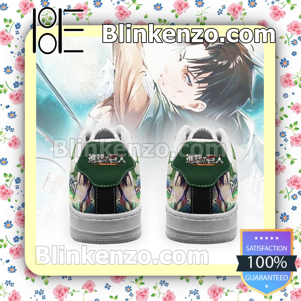 Best Gift Levi Ackerman Attack On Titan AOT Anime Nike Air Force Sneakers