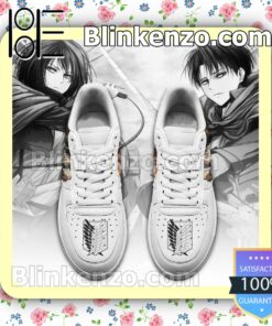 Levi and Mikasa Ackerman AOT Anime Nike Air Force Sneakers a