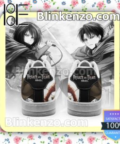Levi and Mikasa Ackerman AOT Anime Nike Air Force Sneakers b
