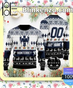 Liga MX C.F. Monterrey Custom Name Number Knit Ugly Christmas Sweater