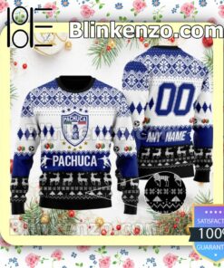 Liga MX C.F. Pachuca Custom Name Number Knit Ugly Christmas Sweater
