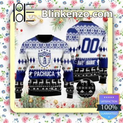 Liga MX C.F. Pachuca Custom Name Number Knit Ugly Christmas Sweater