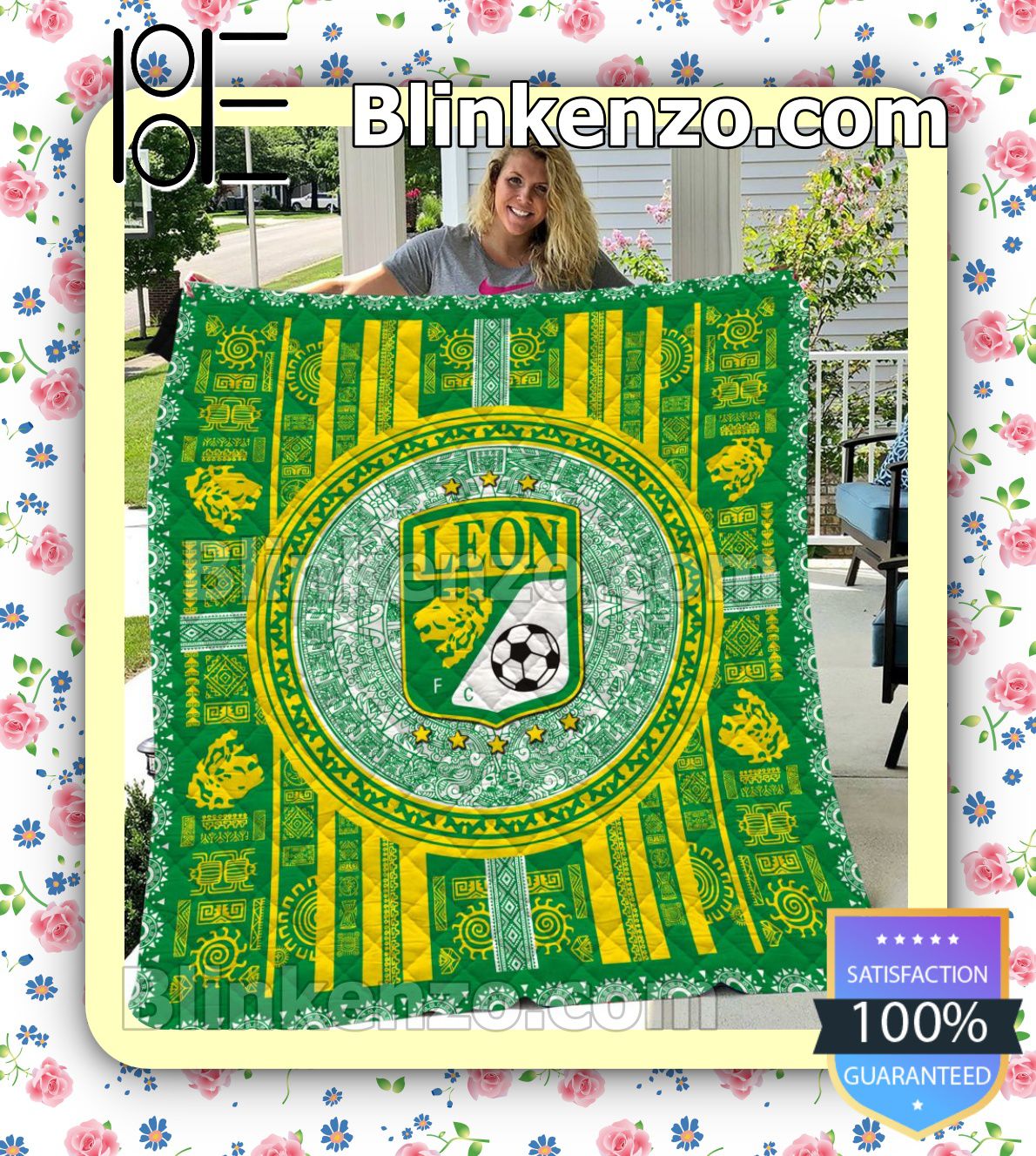 Only For Fan Liga MX Club León Aztec Vignette Bedding Duvet Cover Set