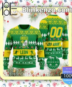 Liga MX Club León Custom Name Number Knit Ugly Christmas Sweater