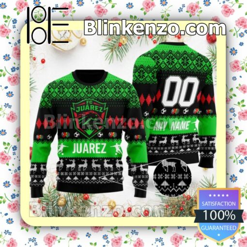 Liga MX FC Juárez Custom Name Number Knit Ugly Christmas Sweater
