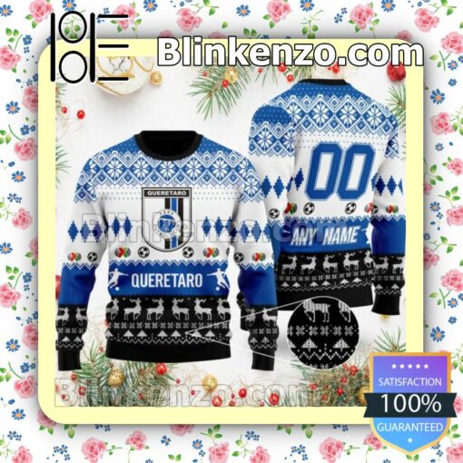 Liga MX Querétaro F.C Custom Name Number Knit Ugly Christmas Sweater