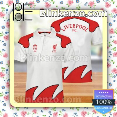 Liverpool F.c. White And Red Custom Polo Shirt