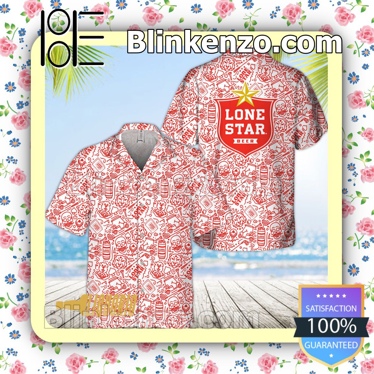 Amazing Lone Star Beer Doodle Art Beach Shirts