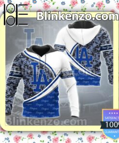 Los Angeles Dodgers Camouflage White And Blue Custom Womens Hoodie