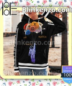 Louis Vuitton Astronaut Holding Bunch Of Colorful Balloons Custom Womens Hoodie a