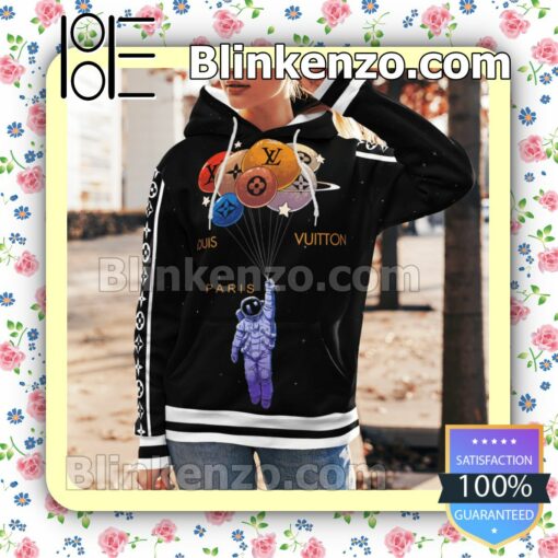 Louis Vuitton Astronaut Holding Bunch Of Colorful Balloons Custom Womens Hoodie a