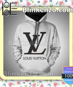 Louis Vuitton Big Black Brand Name And Logo Center White Custom Womens Hoodie