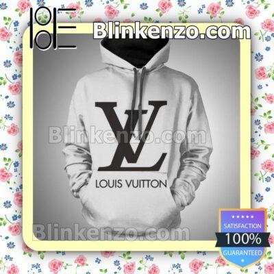 Louis Vuitton Big Black Brand Name And Logo Center White Custom Womens Hoodie