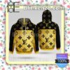 Louis Vuitton Black And Gold Custom Womens Hoodie