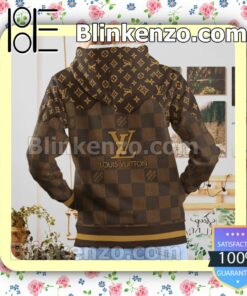 Louis Vuitton Dark Brown Monogram And Checkerboard Custom Womens Hoodie b