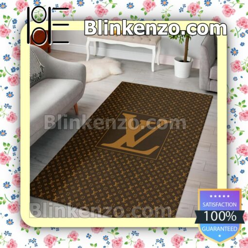 Louis Vuitton Dark Brown Monogram With Big Logo In Square Center Carpet Runners