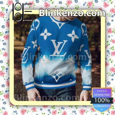 Louis Vuitton Escale Neverfull Blue Tie Dye Mens Sweater a