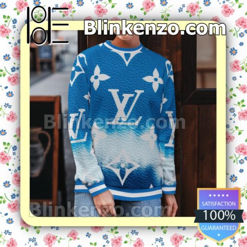 Louis Vuitton Escale Neverfull Blue Tie Dye Mens Sweater b