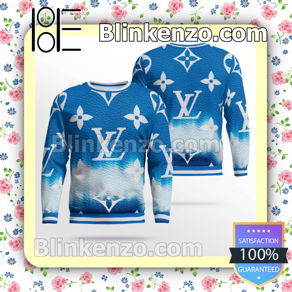 Louis Vuitton Escale Neverfull Blue Tie Dye Mens Sweater