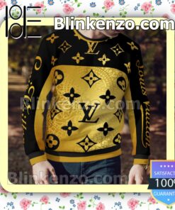 Louis Vuitton Gold And Black Mens Sweater a