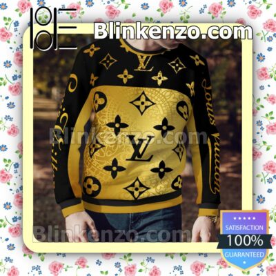 Louis Vuitton Gold And Black Mens Sweater a