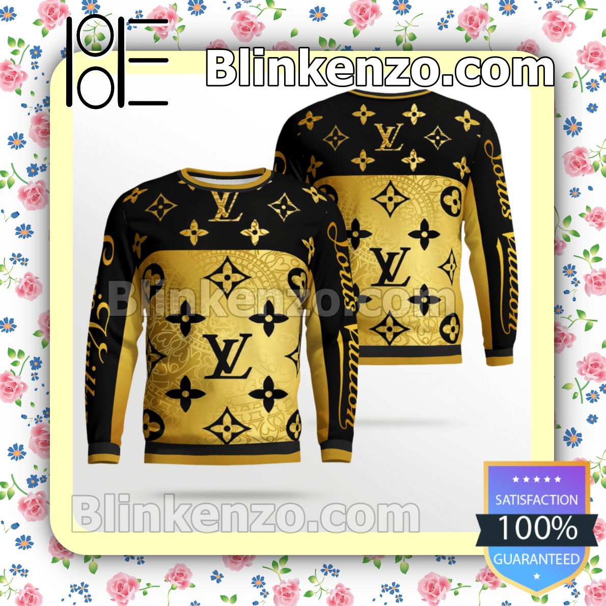 Louis Vuitton Gold And Black Mens Sweater