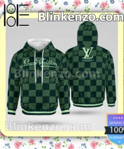 Louis Vuitton Green Checkerboard Full Print Custom Womens Hoodie