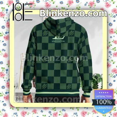 Louis Vuitton Green Checkerboard Full Print Custom Womens Hoodie b