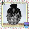 Louis Vuitton Half Black Monogram Half Checkered Custom Womens Hoodie