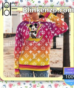 Louis Vuitton Mickey Mouse Gradient Custom Womens Hoodie a