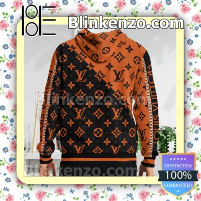 Louis Vuitton Monogram Black And Orange Custom Womens Hoodie b