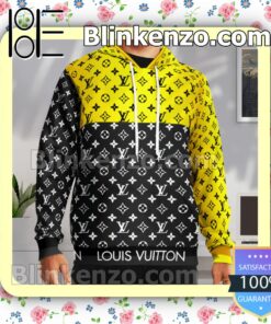 Louis Vuitton Monogram Black And Yellow Custom Womens Hoodie a