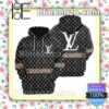Louis Vuitton Monogram Brand Name Stripe Black Custom Womens Hoodie