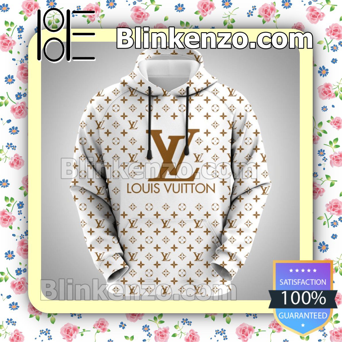 NEW COLLECTION] Big Center Brown LV Logo Personalized Hoodie and