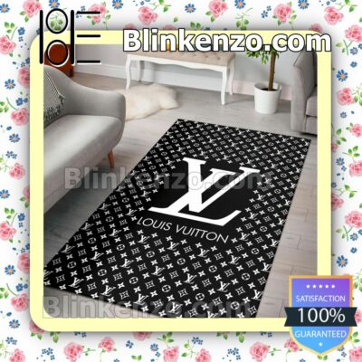 Louis Vuitton Monogram With White Big Logo Center Black Carpet Runners