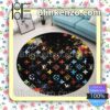 Louis Vuitton Multicolor Splatters Black Round Carpet Runners