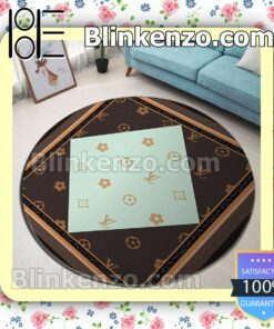 Louis Vuitton Nested Squares Brown Mix Light Green Round Carpet Runners