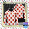 Louis Vuitton Paris Lv Made Red White Checkered Full-Zip Hooded Fleece Sweatshirt