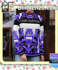 Louis Vuitton Purple Multi Baroque Print Mens Sweater b