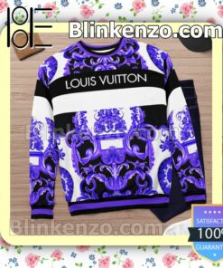 Louis Vuitton Purple Multi Baroque Print Mens Sweater c