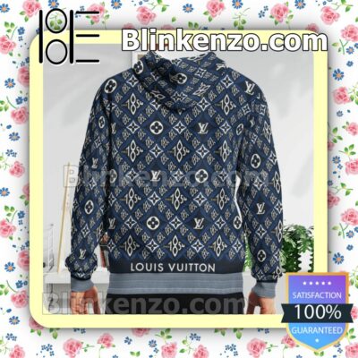 Louis Vuitton Since 1854 Blue Monogram Custom Womens Hoodie b