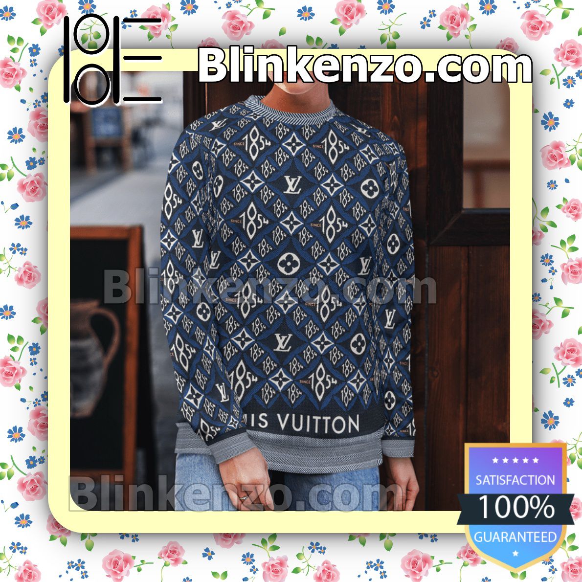 Louis Vuitton Blue Monogram Sweater Pattern