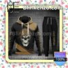 Louis Vuitton Skull Wearing Hat Black And Brown Fleece Hoodie, Pants