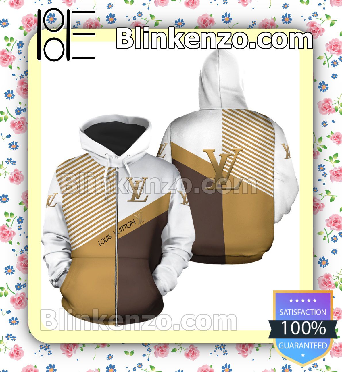 Cheap Louis Vuitton White Mix Dark And Light Brown With Diagonal Lines