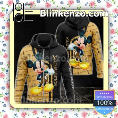 Louis Vuitton With Mickey Mouse Full-Zip Hooded Fleece Sweatshirt