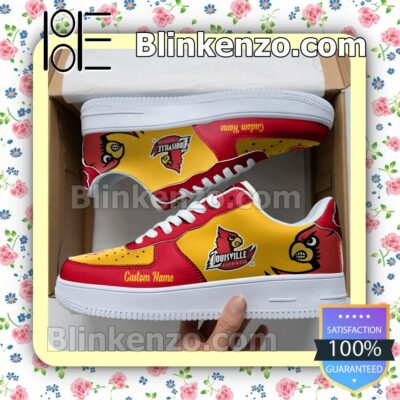 Louisville Cardinals Mascot Logo NCAA Nike Air Force Sneakers