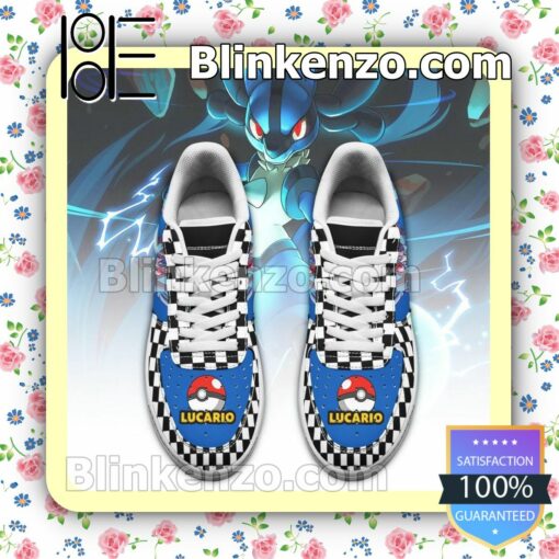 Lucario Checkerboard Pokemon Nike Air Force Sneakers a